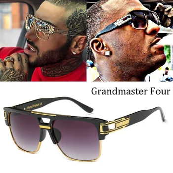 2020 Hot Nye Luksus mærke, design og Mode Klassiske grandmaster fire Style Gradient linse Solbriller Mænd Vintage solbriller Oculos
