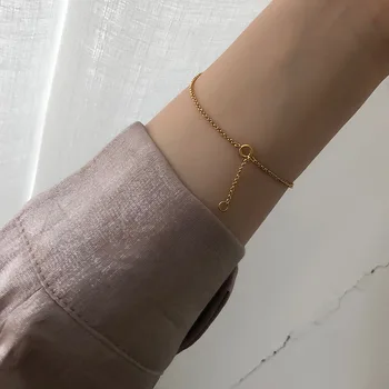 Amaiyllis 18K Guld Enkel Neptun Ris Stjerne Armbånd, Armringe Mode Geometriske Pladsen Strip og Chain Guld Armbånd Til Kvinder