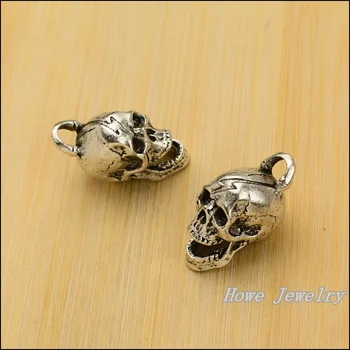 Engros 15pcs retro kraniet Pirat fløj stik charme Tibetansk sølv passer til Halskæder & Vedhæng af metal smykker resultater