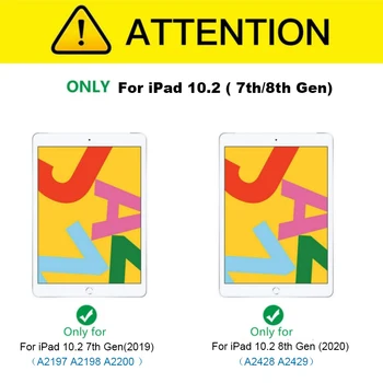 Case til Ny iPad 10.2 7 8. Generation Funda Slim Magnetisk Flip Folde Stå Silikone Blød Smart Cover til iPad 10.2 Sag