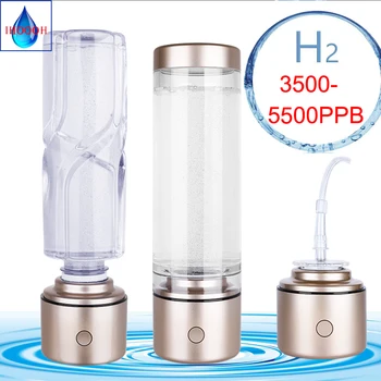 Genopladelige Quantum Nano Cup Brint Generator Titanium Elektrolyse Alkalisk Vand Ionizer Flaske Mini Ren H2 Gas Ventilator