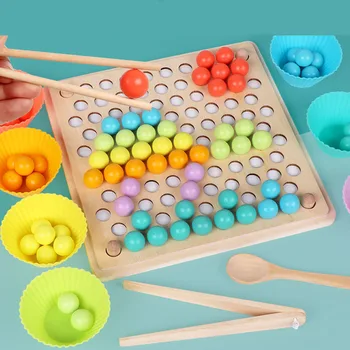 Kids Legetøj Montessori Træ Legetøj, Hænder, Brain Training Klip, Perler, Puslespil Bord Matematiske Spil Baby Tidlig Pædagogisk Legetøj for Børn