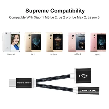 VOXLINK USB-C-Kabel USB Type C 3,5 mm Audio Jack Hovedtelefon Kabel-Opladning Adapter Til Letv 2/Xiaomi Mi 6/Huawei Mate 10 Pro