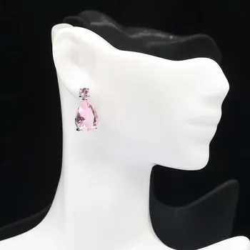 20x10mm 2020 Nye Ankomst Skabt Pink Kunzite Gave Til Søster Sølv Øreringe