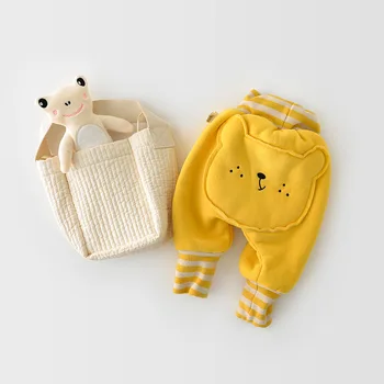 Vinteren 2020 Koreanske Baby Bære Leggings Med Ren Farve Og Bløde Baby Pige Bukser Tøj Seje Drenge Harem Pentalon Japan Tøj
