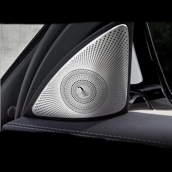 Rustfrit Stål med Bil Audio Stereo Højttaler Dekorative pailletter Dække Trim strimler af Mercedes-Benz E-Klasse W213 styling 16-19
