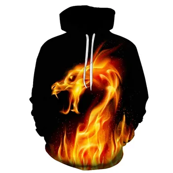 2020 nye farverige flamme hoodie 3D sweatshirt mænd og kvinder hooded løs efterår og vinter frakke street tøj, jakke, hættetrøjer