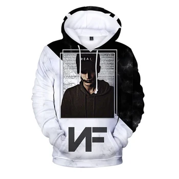 Hip Hop Rapper NF 3D-Hætteklædte Mænd Hoodie Sweatshirts Fashion, Afslappet Personlighed Lange Ærmer Hooded Pullover Overshirt Mandlige Hoody