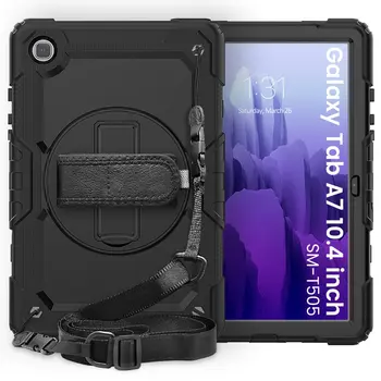 Håndrem skulderrem 360 Roterende Støtteben Beskyttende Cover til Samsung Galaxy Tab A7 10.4 2020 SM-T500 T507 T505