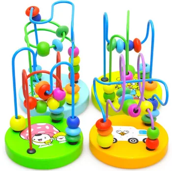 Baby Buksetrold Pædagogiske Vugger Klapvogn Mobile Montessori Legetøj Til Børn Dejlige Dyr Runde perler Nyfødte 9*11cm Gaver