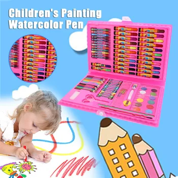 86 Pc ' Børn Maleri Værktøjer Kunst Forsyninger til at Tegne med Pen Akvarel Lineal, Blyantspidser VH99