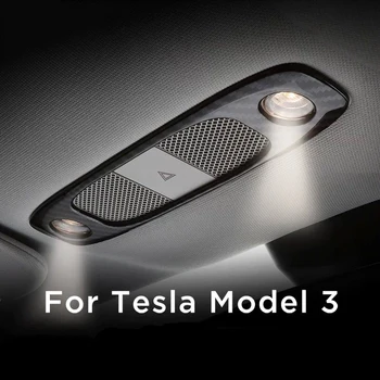 Bil læselamper Ramme for Tesla Model 3 Forreste og Bageste Lys Dekorative Klistermærker Dække ABS Carbon Fiber Indvendigt Tilbehør