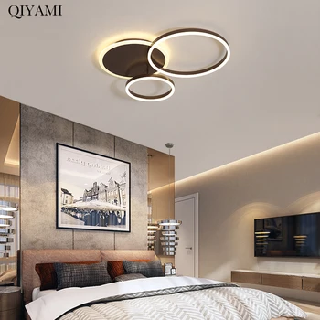 Moderne Runde Design Loft Lys Til Stuen Soveværelse Guld Hvid Og Malet Circle Ringe Belysning Armatur