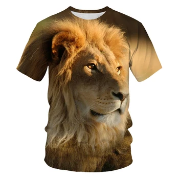 Nye Mænd er T-Shirts, 3D Printet Dyr, Løve, Leopard t-shirt Kort Ærme Sjove Design, Casual Tops Tees Mandlige t-shirt Størrelse S-6X