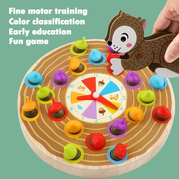 Baby Træ-Uddannelse Klip, Perler, Legetøj Farve Sortering Kognitive Pladespiller Spil Baby Finmotorisk Træning Børn Montessori Matematik Legetøj