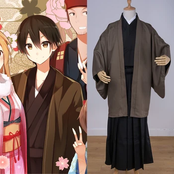 Sværdet Kunst Online Kirigaya Kazuto Kirito Nye År Ver. Kimono Cosplay Kostume H028