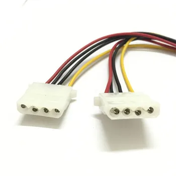500pcs/lot 4-Pin Molex-han til 2 porte Molex IDE Kvindelige Power Supply Y-Splitter Adapter Kabel Computer strømkabel Stik