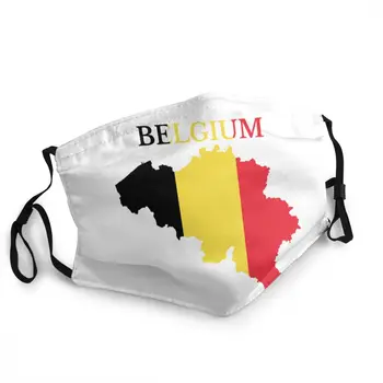 Belgiske Flag Belgien Kort Åndbar Munden Ansigt Maske Voksen Anti Støv Haze Maske Beskyttelse Cover Respirator Dæmpe