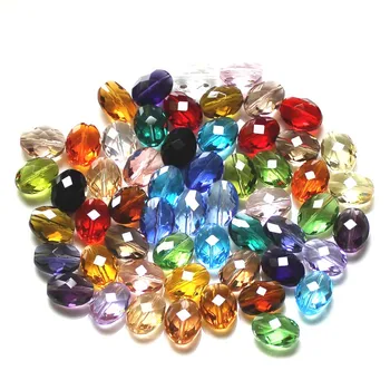 Multi Farver DIY Glas Perler til Armbånd, Halskæder, Øreringe 9x6mm 11x8mm 13x10mm Ovale Perler DIY smykker lave Perler 100pcs