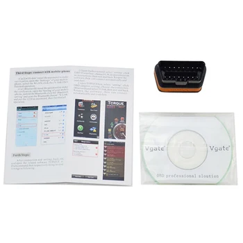 1PC Vgate iCar 2 ELM327 Bluetooth-V3.0 OBD2 Bil Diagnosticere Scanner Koden Læse Værktøj
