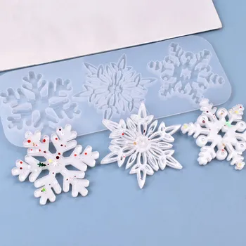 SNASAN Silikone Formen Vedhæng Snefnug julepynt Smykker at Gøre DIY-Værktøjet UV-Epoxy Harpiks støbeform, Dekorative Håndværk