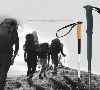 Quick Lock Nordic Walking Stick Teleskopisk Trekking,Vandring Pole Klatring Ultralet Stok Med EVA Kork Håndtag 1 Stykke