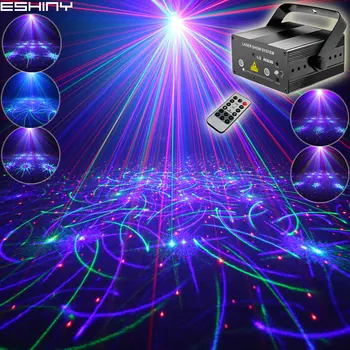 EHINY MINI RGB-2 Laser Linse 64 Mønstre Projektor Club Family Party Bar DJ Diskotek Ferie Xmas Dans Belysning scenelys N8T159