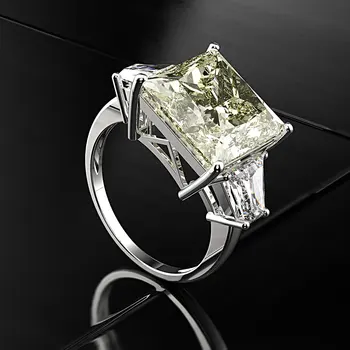 PANSYSEN Pure 925 Sterling Sølv Ring 12x12MM Aquamarine Ædelsten Bryllup Part Finger Ringe Til Kvinder Fine Smykker Gave