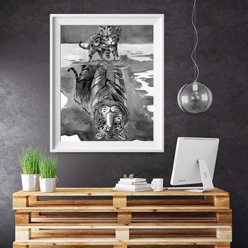 HDARTISAN Væg Kunst Billedet Lærred Print oil Painting Animal Killing Tiger Billede Til stuen Home Decor Uden Ramme
