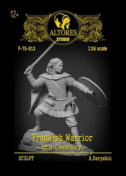 1/24, Frankiske Warrior To stater, der kan være kombineret Harpiks kit Figur GK Historiske krig tema ikke-coated Ingen farve