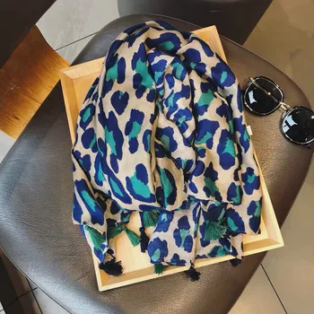 Damer Mode Sexet Leopard Dot Kvast Viscose Sjal Tørklæde Kvinder Af Høj Kvalitet Wrap Pashmina Stjal Bufandas Muslimske Hijab Forfang