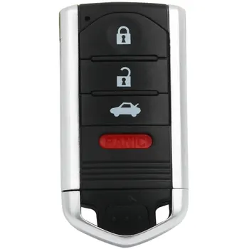 3+1 Knappen Nøglefri 4-Knappen Fjernbetjening Nøgle etui Smart Bil for Boliger Fob for Acura TL ZDX RDX ILX + Uncut Insert-Tasten
