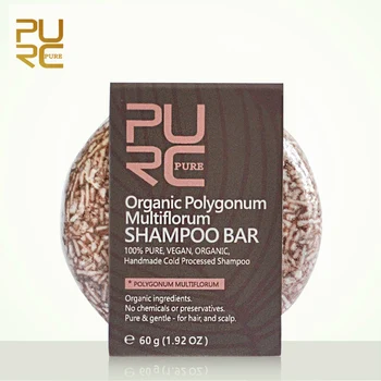 Mørkfarvning Shampoo Mini Polygonum Sort Hvidt Hår Shampoo, Sæbe Anti Falde ned Solid Bar Vækst Hår Farve Behandling 60g