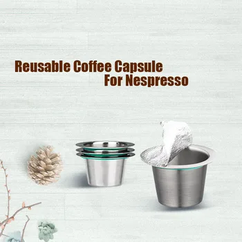18PCS Rustfrit Stål Nespresso Kaffe Kapsler til Genopfyldning Nesspreso Capsulas Genanvendelige Og Filter Cup Nye DIY-Og Kaffefaciliteter Værktøjer