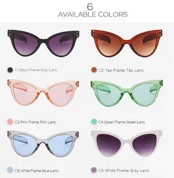 Ny Mode Tom Cat Eye Solbriller Kvinder Brand Designer Overdimensioneret Ramme Vintage solbriller oculos de sol UV400