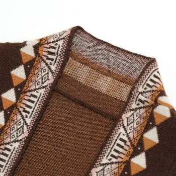 Midaldrende Mor Cardigan Sweater Frakke 2020 Nye Kvinder Foråret Efteråret Strikket Top Kvindelige Løs Plus size V-hals Sweater A496