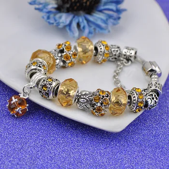 PC2 Blomster Rhinestone Perler diy perle passer Oprindelige charme Armbånd nipsting Bryllup smykker til kvinder Gaver