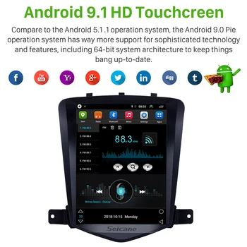 Seicane 9,7 tommer RAM 2 GB Android 9.1 Bil Hoved Enhed, der Afspiller GPS Radio Stereo 4G for Chevrolet Cruze J300 Daewoo Lacett 2009-