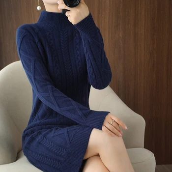Adohon 2020 kvinde vinter Cashmere sweater efterår strikkede Pullovers kjoler af Høj Kvalitet, Varm Kvinde fortykkelse Turtleneck