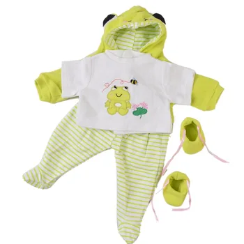 22-23 tommer Baby Boy Tøj Cosplay Grøn Frø outfit passer Til 50-57 cm silikone dukker bebes genfødt doll toy gaver