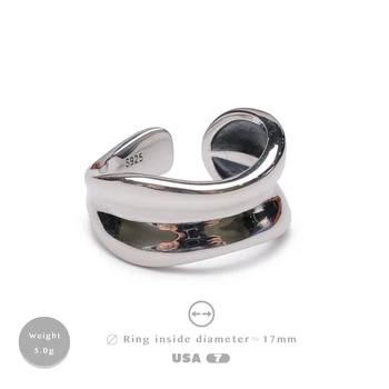 Amorita boutique 925silver Mærkelige form uregelmæssige ring