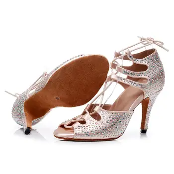 SWDZM rhinestone Latin dance sko til damer, piger, kvinder, Pink danse sko, støvler sommer sandaler, højhælede part Sandles