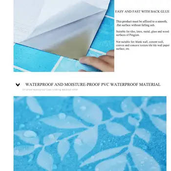 3D Selvklæbende Mosaik Fliser Vandtæt Olie-bevis Væggen Tykkere Papir Wall Stickers DIY Tapet Mursten Indretning til Køkken Hjem
