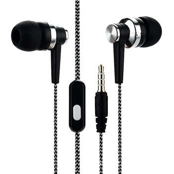 2020 1stk Hvede Hovedtelefon Wire In-ear Flettet Ledninger Ledningen Universal Music Subwoofer Hovedtelefoner Til Smart Phone Til Android Telefon
