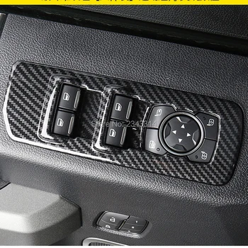 Bil Døren Armlæn Panel Dækker Vinduet Glas Lift-Kontakten Knappen Trimmer Til Ford F150 Raptor 2017-2020 ABS Carbon Fiber Tilbehør