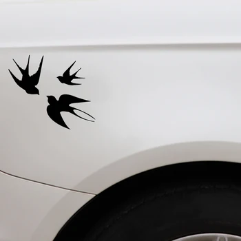 Søde Sluge Flyvende Bil Sticker i Høj Kvalitet, Mode Bil Dekoration Personlighed Pvc Vandtæt Decal Sort/hvid 17cm*15cm