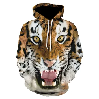 Tiger 3D Printet Hættetrøjer Mænd Kvinder Hooded Sweatshirts mænd tøj 2020 Harajuku Pullover, Jakker, Brand Kvalitet Outwear Træningsdragt