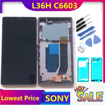 HTZF L36H LCD-For Sony Xperia Z display L36h L36i C6606 C6603 C6602 C6601 Skærm Touch screen Digitizer Til sony z c6603 lcd -