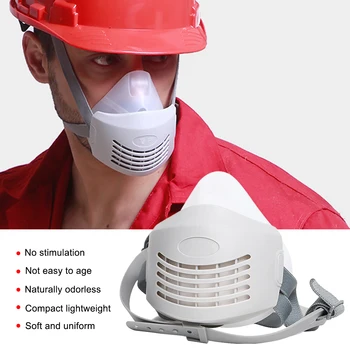 Anti-Støv PM2.5 Mask Åndedrætsværn Maske Industrielle Beskyttende Silikone Maske og Udskiftelig Bomuld Anti-Støv Åndbar Maske, Filter,
