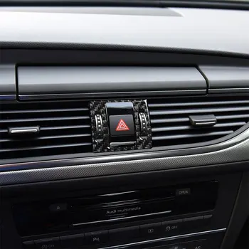 Carbon Fiber Indvendige Bil Tilbehør Advarsel Lys, Dekoration Sort Ændring Dække Trim Klistermærker Til Audi A6 A7 2012-2018